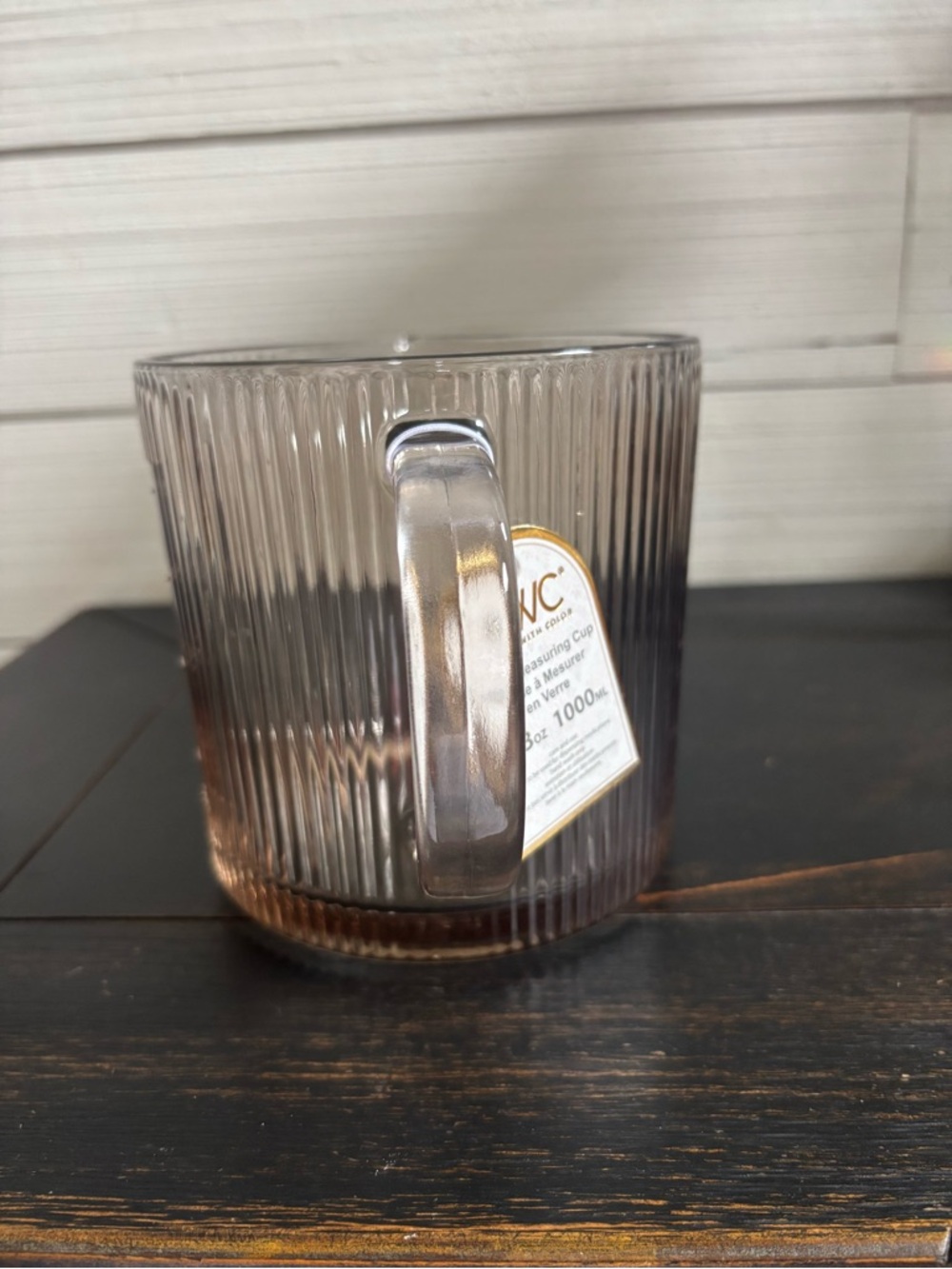 CWC Cook With Color Glass Measuring Cup 33oz ~ 4 Cups Brown Ribbed NEW - Picture 3 of 14